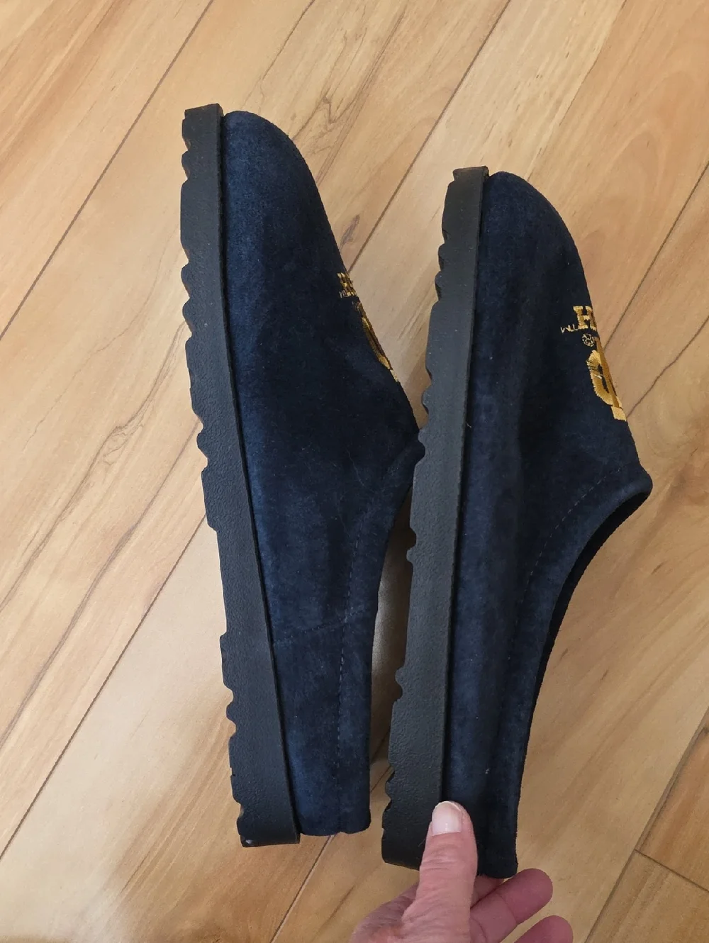 Hush Puppies Notre Dame Slippers Navy Suede Mens 9 NWT